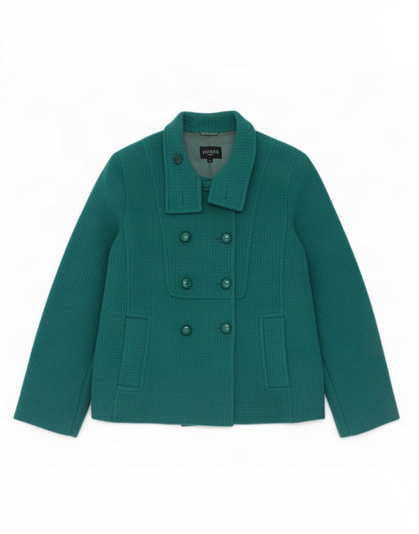 Hobbs Womens Pea Coat UK 14 Grande Lã Verde