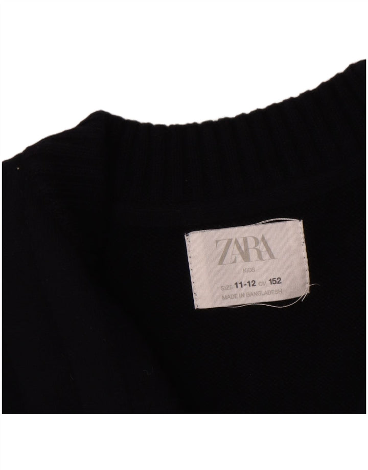 Suéter cardigã Zara Boys 11-12 anos azul marinho