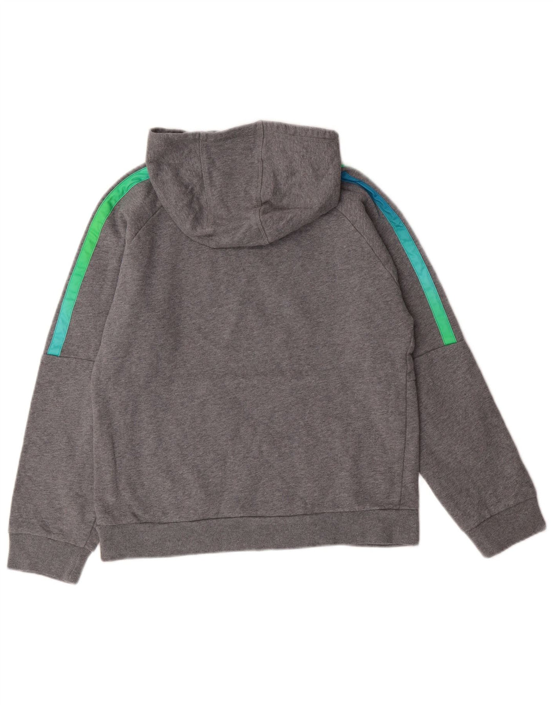 ADIDAS Meninos Graphic Hoodie Jumper 14-15 Anos Grande Cinza Algodão