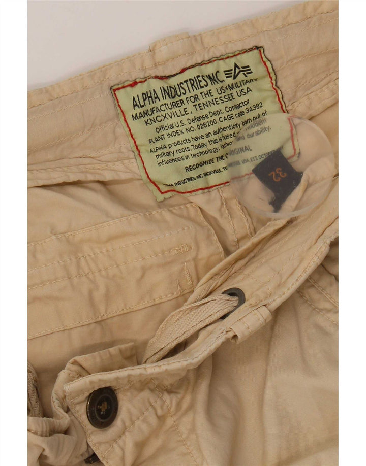 Alpha Industries Mens Cargo Shorts W32 Médio Bege