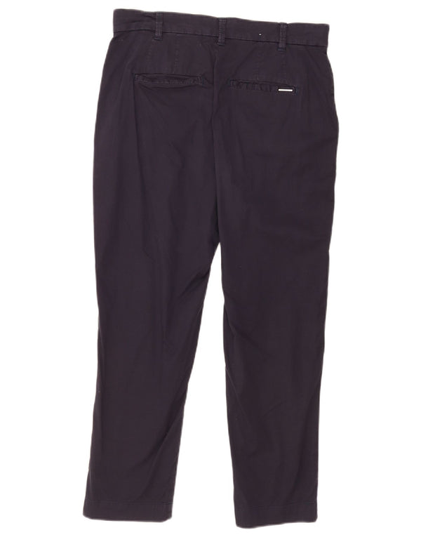 Calça Chino feminina Guess cropped reta média W28 L24 algodão azul marinho