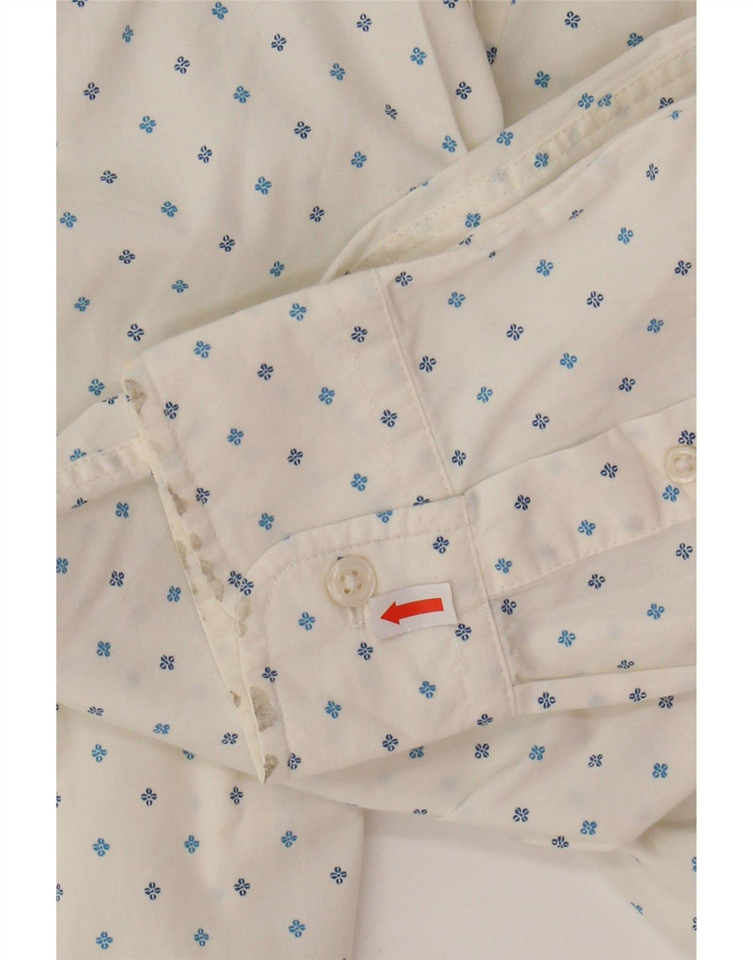 Camisa masculina slim BENETTON médio branco floral