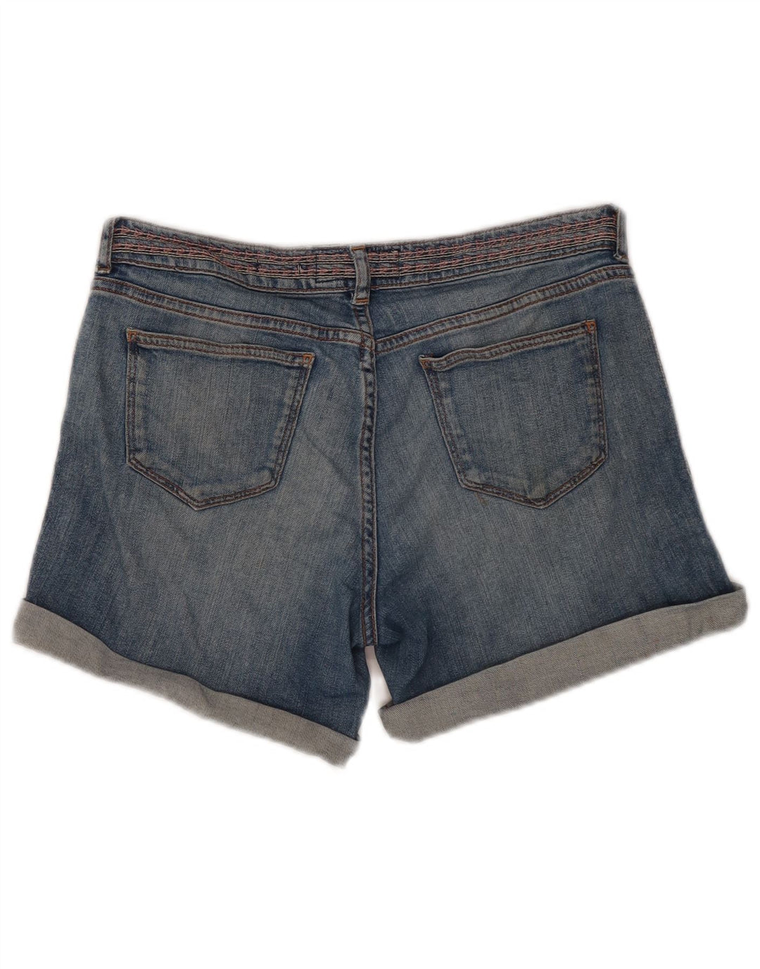 Shorts jeans feminino Fat Face UK 10 pequeno W30 algodão azul