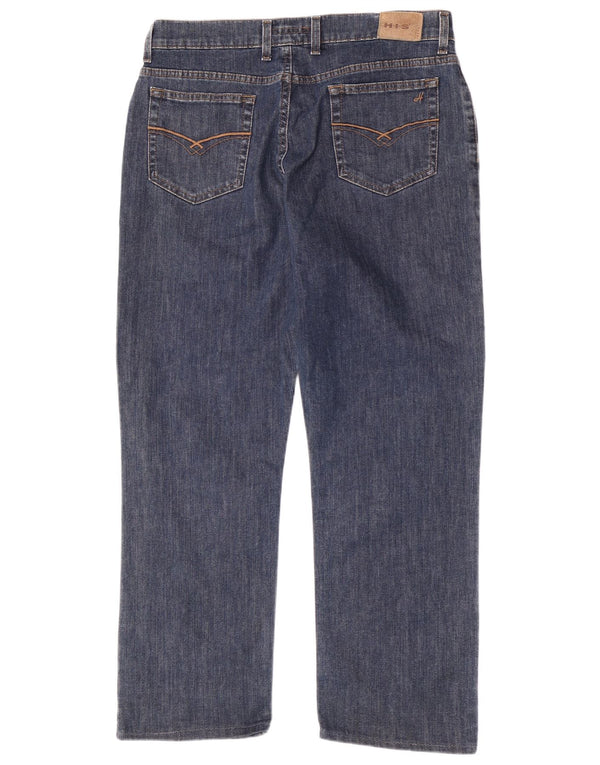 Calça jeans reta feminina H.I.S UK 18 XL W35 L27 algodão azul