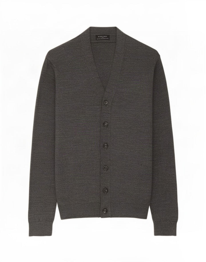 Suéter cardigã masculino Zara grande cinza