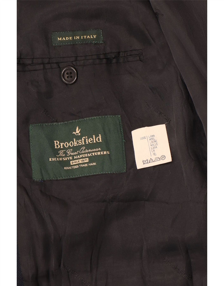 Jaqueta blazer masculina Brooksfield com 3 botões Reino Unido 40 grande lã azul marinho