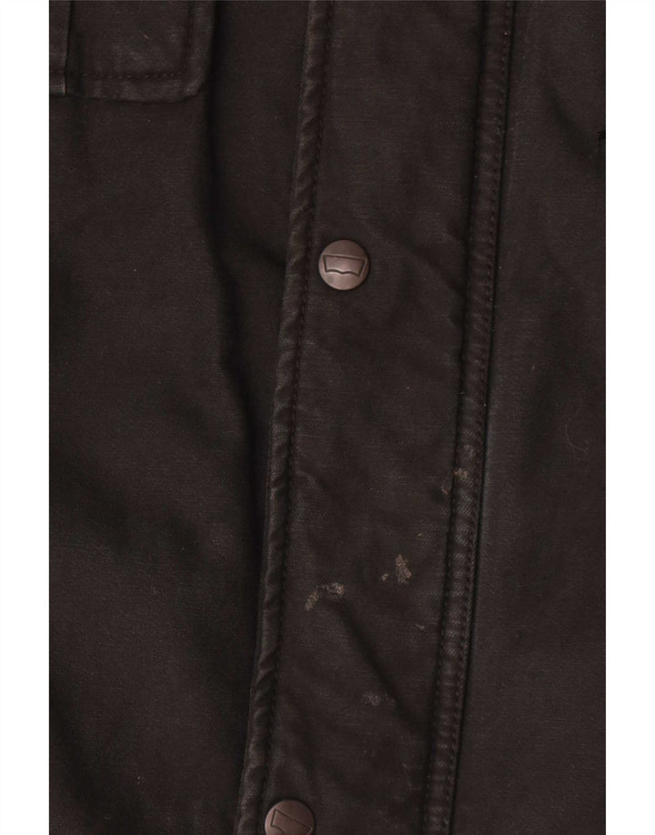 Jaqueta utilitária masculina Levi's UK 42 XL algodão preto