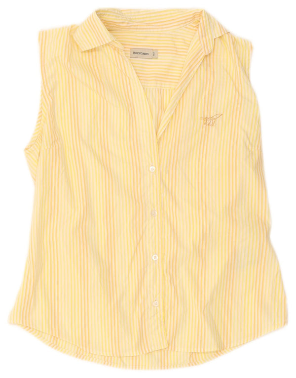 Camisa feminina sem mangas Henry Cottons IT 42 listrada amarela média