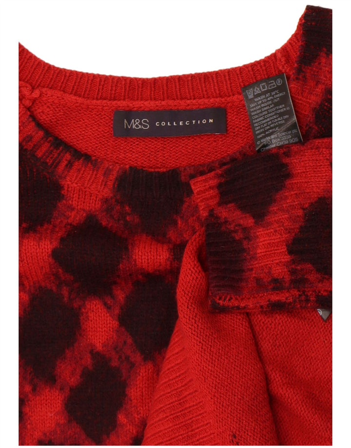 Suéter feminino Marks & Spencer com gola canoa Reino Unido 8 pequeno vermelho