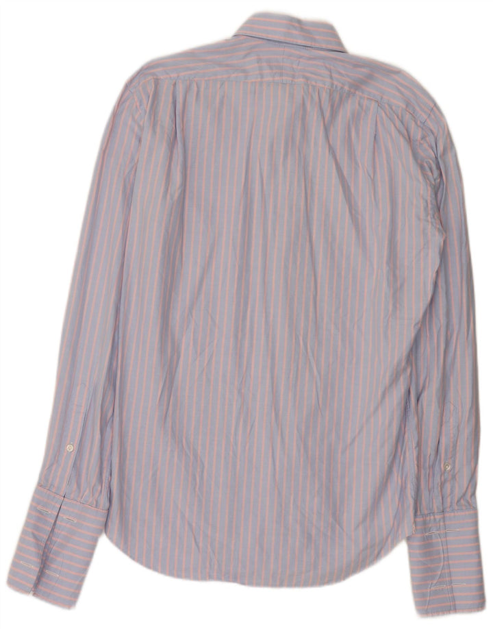 Camisa formal masculina Hackett listrada azul médio