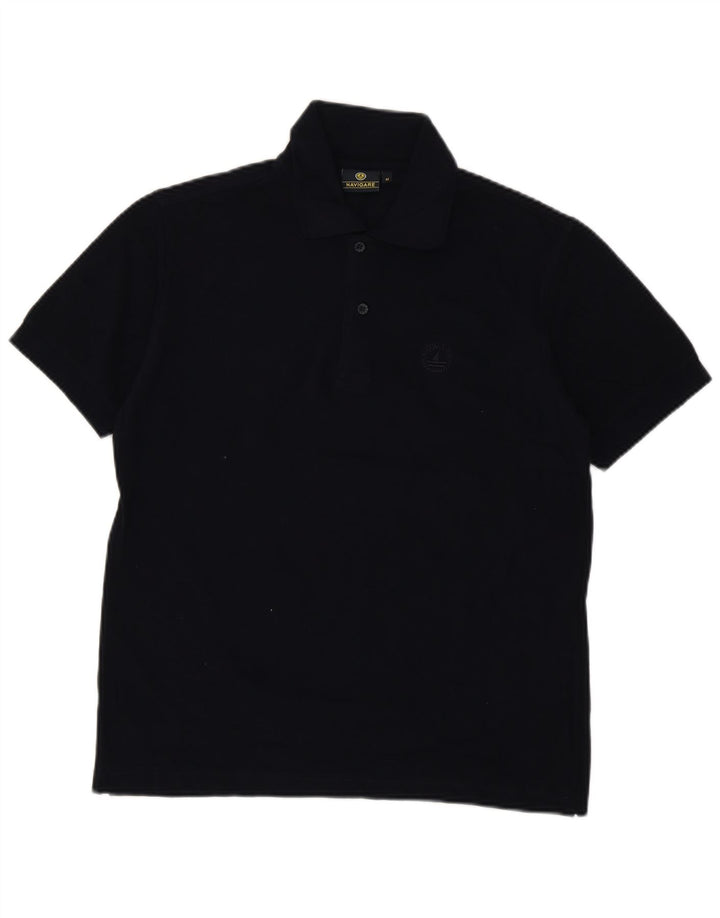 Camisa polo masculina Navigare de algodão azul marinho médio