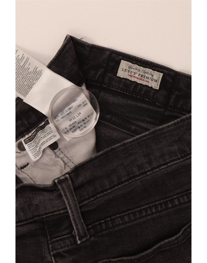 LEVI'S Jeans Slim Masculino W32 L34 Algodão Cinza