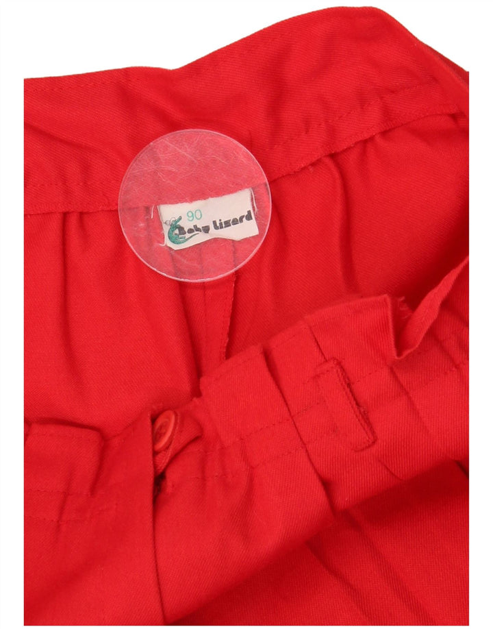 Calça capri feminina vintage de cintura alta W28 L18 poliéster vermelho