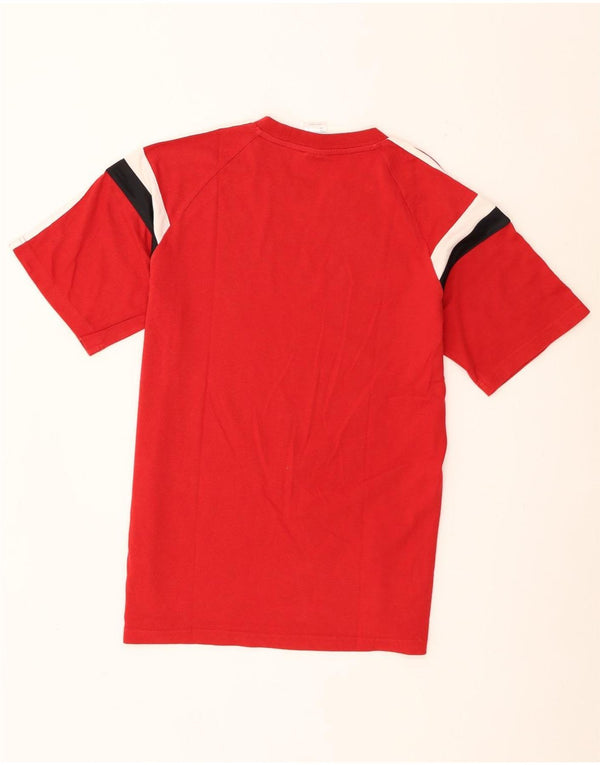 Adidas Mens Graphic T-Shirt Top Médio Vermelho Colorblock Algodão