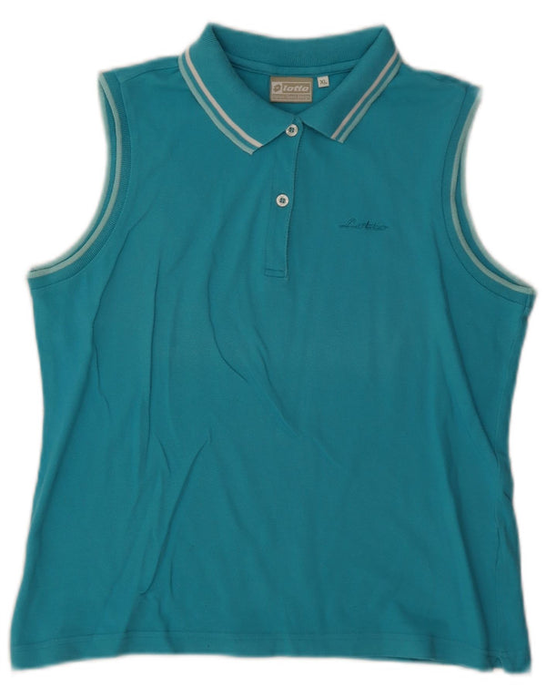 Camisa polo feminina sem mangas Lotto UK 18 XL turquesa