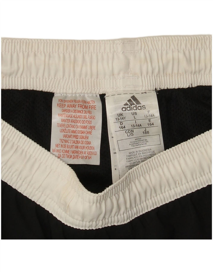 Shorts esportivos masculinos Adidas 13-14 anos preto colorblock poliéster