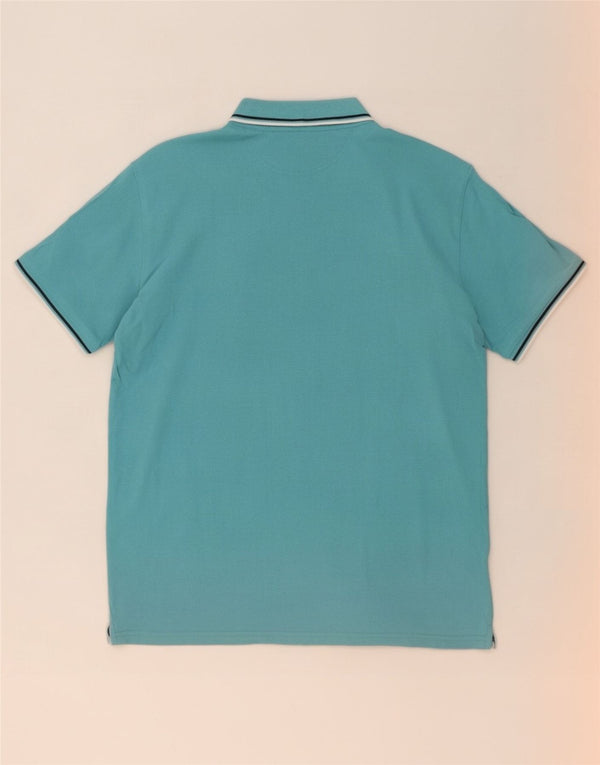 Camisa polo masculina Champion de algodão listrado azul médio