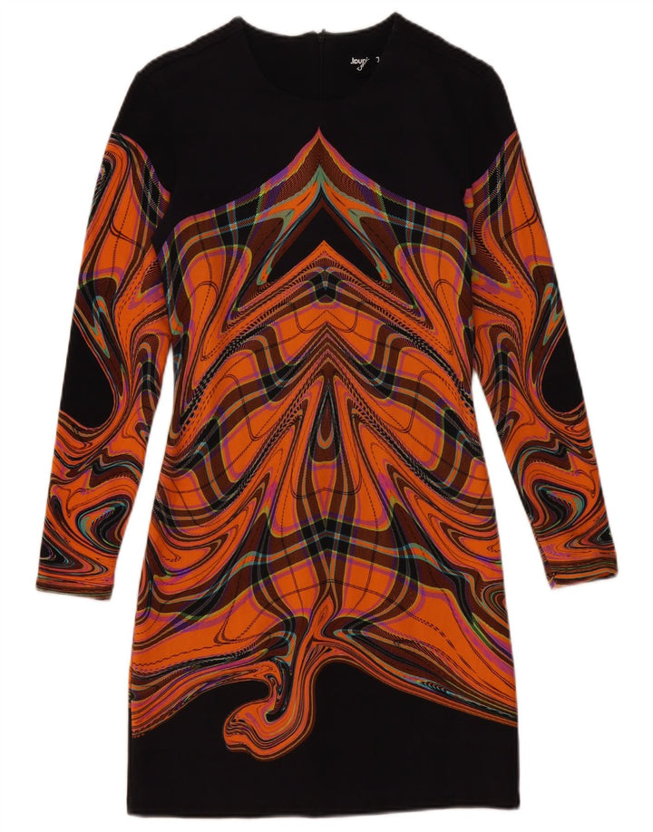 Vestido feminino Desigual com bainha com padrão abstrato Reino Unido 12 médio preto