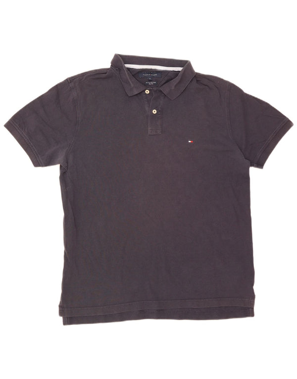 Camisa polo masculina Tommy Hilfiger Slim Fit XL azul marinho algodão