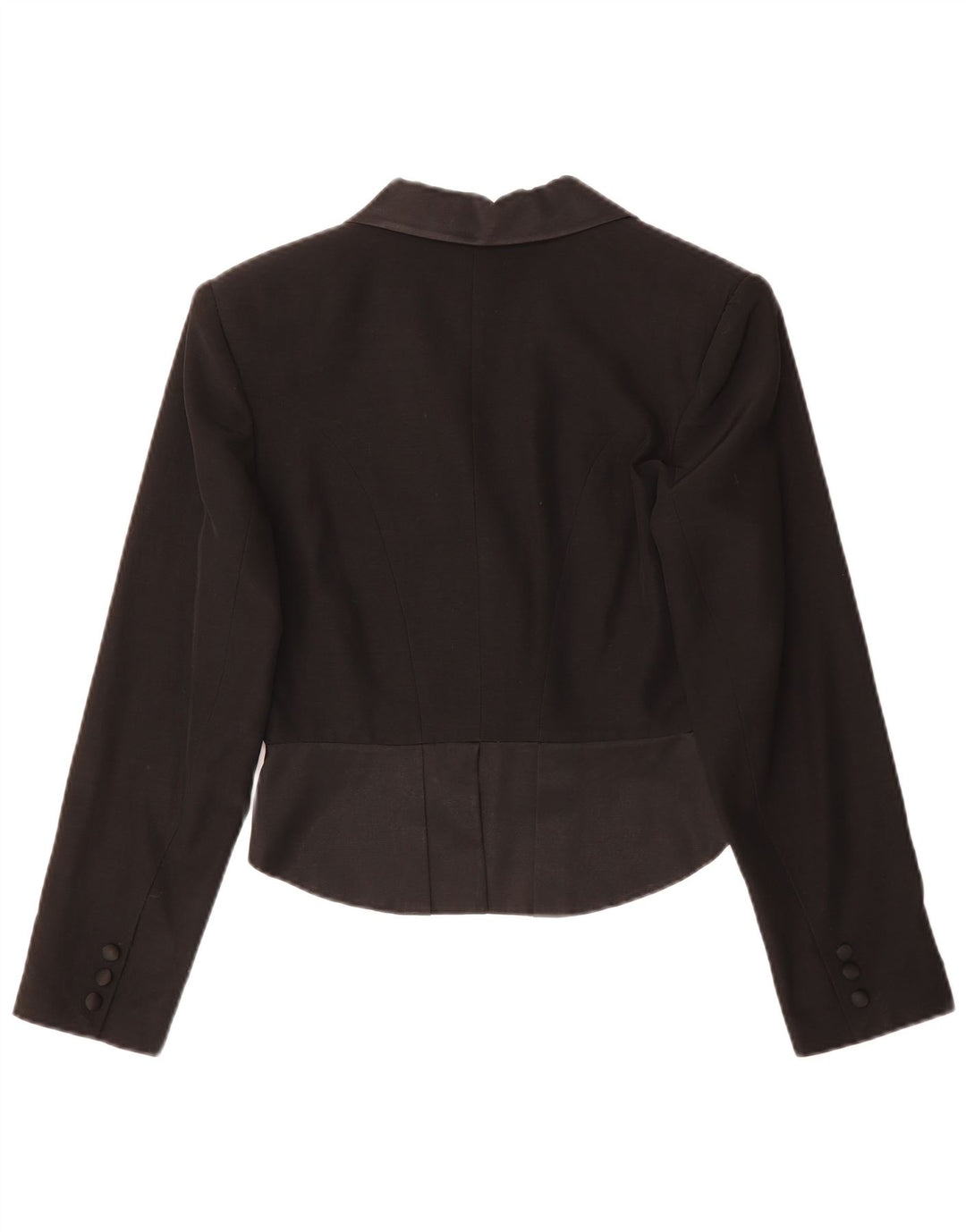 Jaqueta blazer feminina vintage assimétrica com 3 botões EU 36 acetato preto pequeno