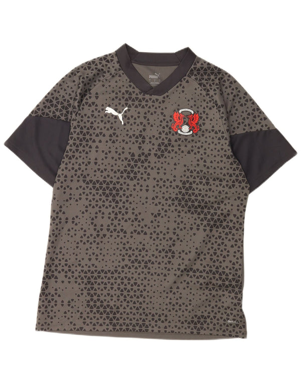 Puma Masculino Leyton Orient F.C. Camiseta Top Grande Poliéster Geométrico Cinza