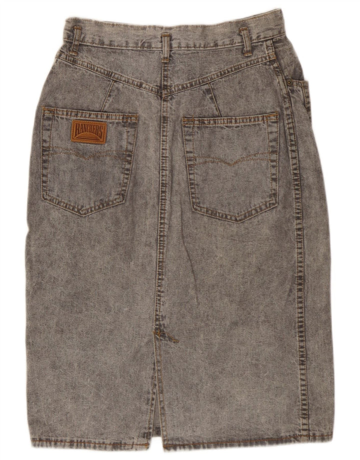 Saia jeans feminina vintage W28 cinza médio