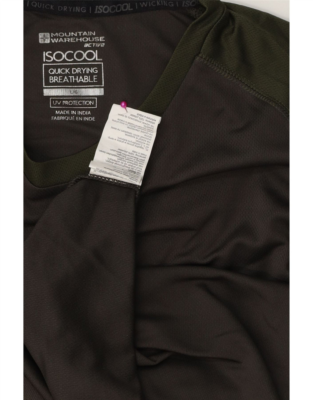 Camiseta masculina Mountain Warehouse grande poliéster colorblock cinza