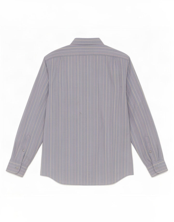 Camisa masculina J. Crew de algodão listrado azul médio