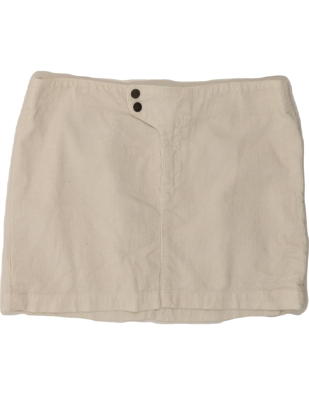 BENETTON Womens Corduroy Skirt IT 46 Large W32  White Cotton Vintage Benetton and Second-Hand Benetton from Messina Hembry 
