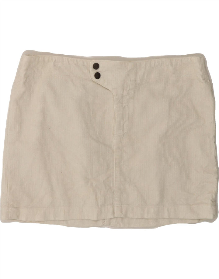 BENETTON Womens Corduroy Skirt IT 46 Large W32  White Cotton Vintage Benetton and Second-Hand Benetton from Messina Hembry 