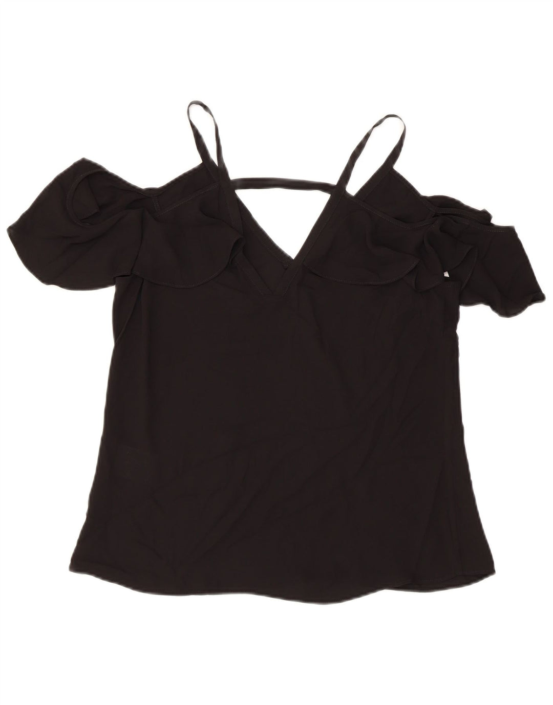 BCBGMAXAZRIA Top feminino sem ombro UK 2 2XS poliéster preto