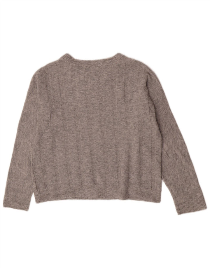 Suéter feminino Marks & Spencer grande com gola canoa Reino Unido 10 pequeno cinza