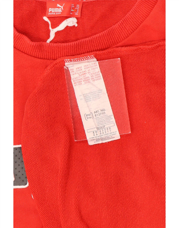 Puma Mens Graphic Moletom Jumper 2XL Algodão Vermelho