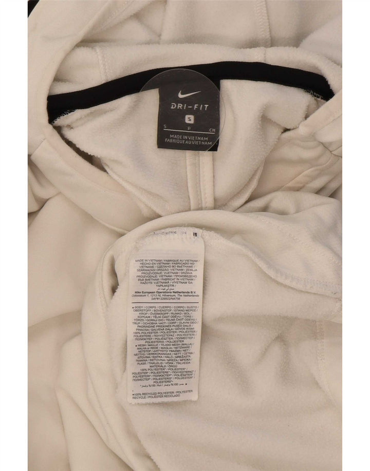 Suéter Nike Masculino Dri Fit com capuz pequeno e branco em poliéster