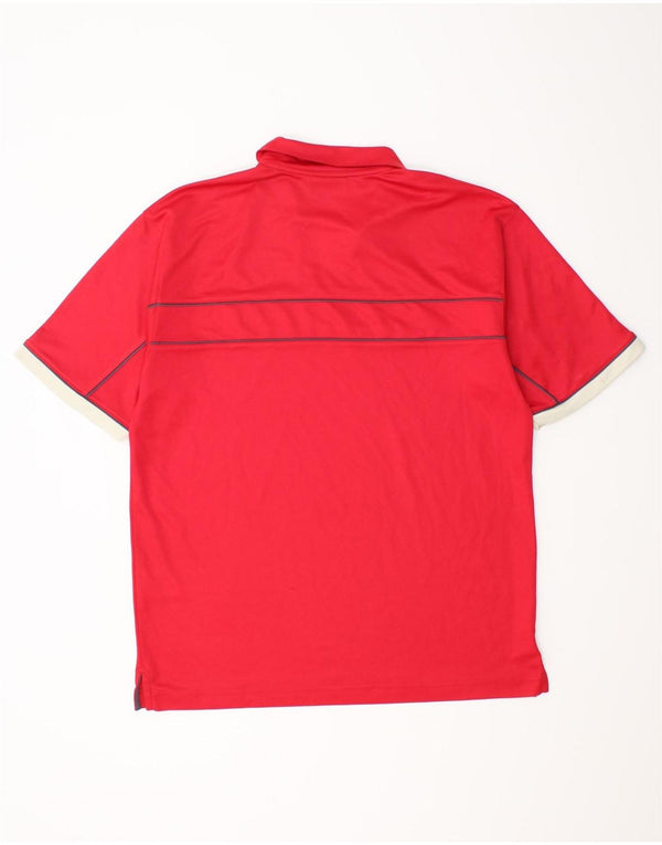 Camisa polo masculina Lotto Reino Unido 40/42 poliéster listrado vermelho grande