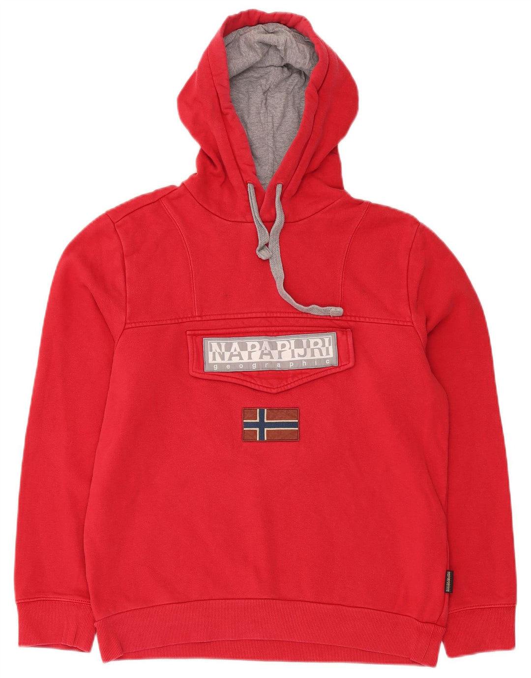 NAPAPIJRI moletom com capuz gráfico masculino médio algodão vermelho