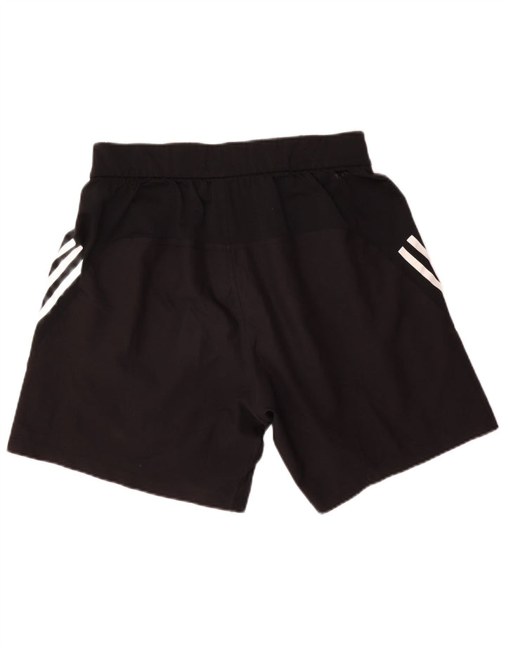 Shorts esportivos masculinos Adidas médio preto colorblock poliéster
