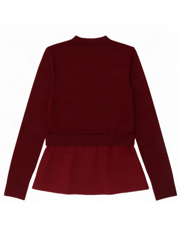 Suéter feminino Cos com gola redonda UK 6 XS Borgonha Lã