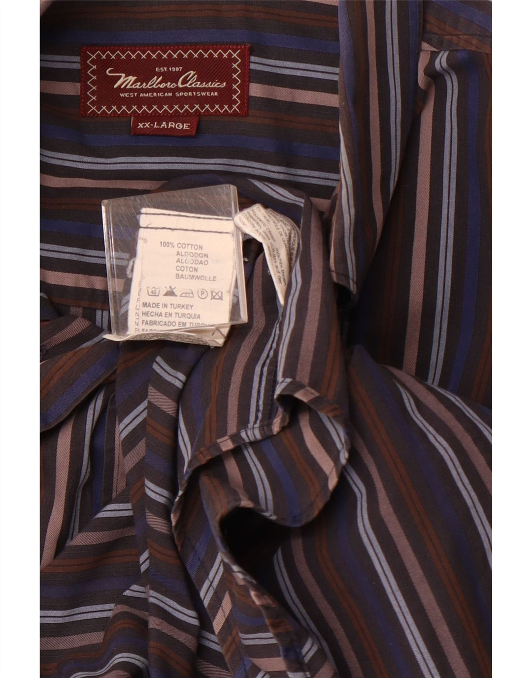 Camisa masculina MARLBORO CLASSICS 2XL algodão listrado multicolorido