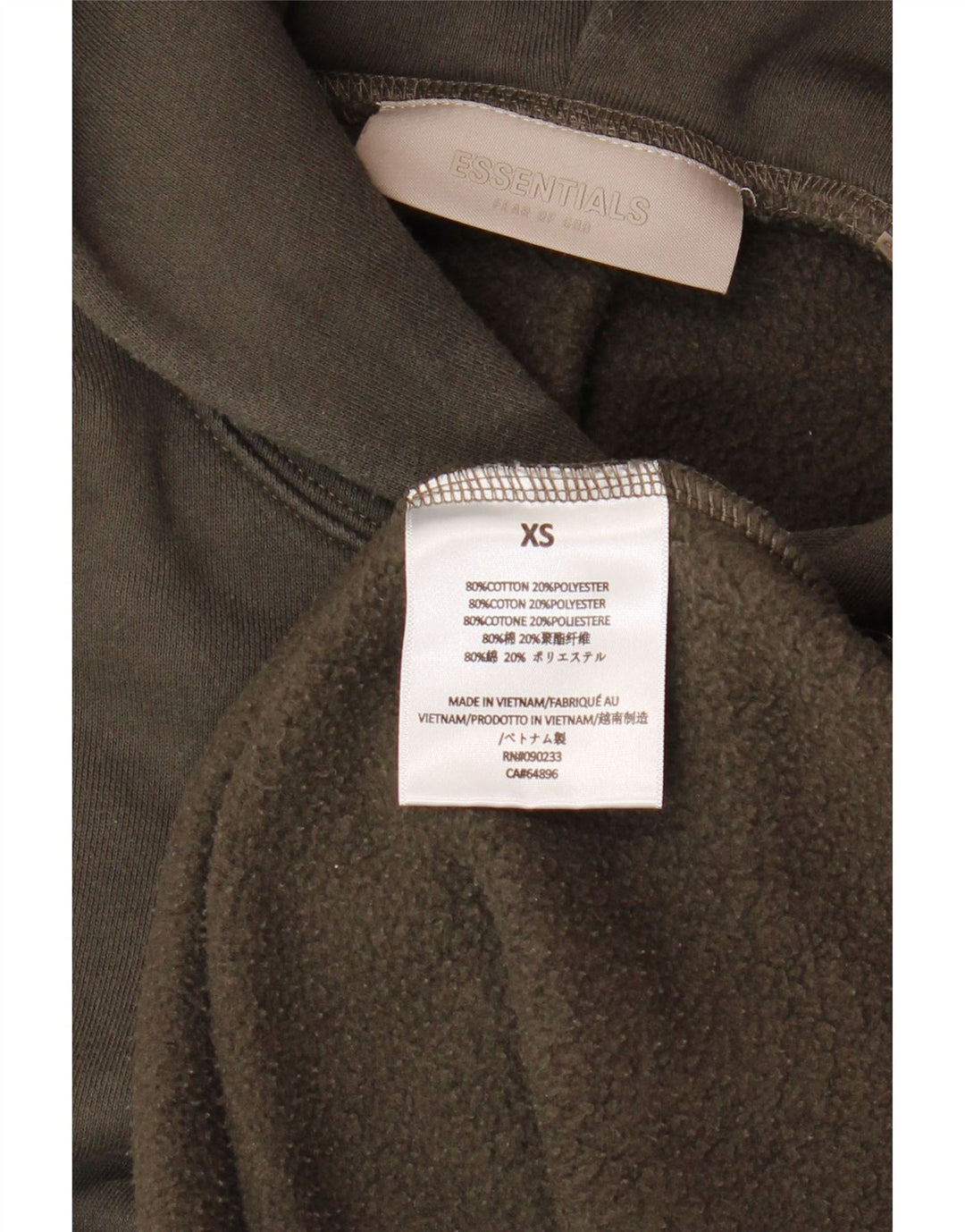 ESSENTIALS Mens Loose Fit Hoodie Jumper XS Algodão Marrom