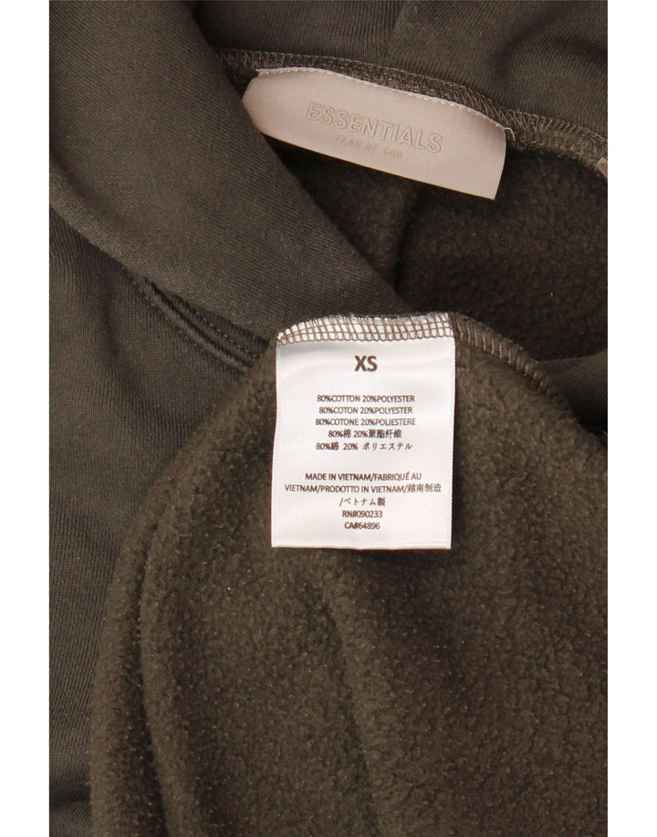 ESSENTIALS Mens Loose Fit Hoodie Jumper XS Algodão Marrom