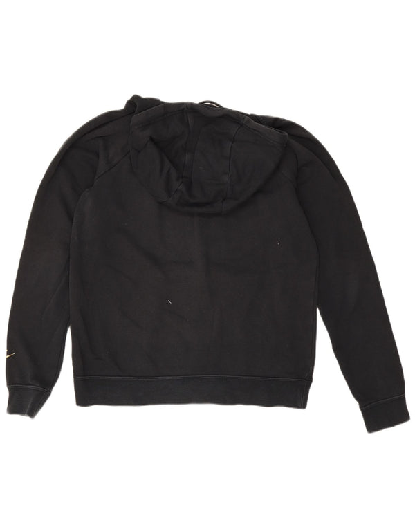 Jumper com capuz Nike feminino gráfico oversized UK 10 pequeno algodão preto