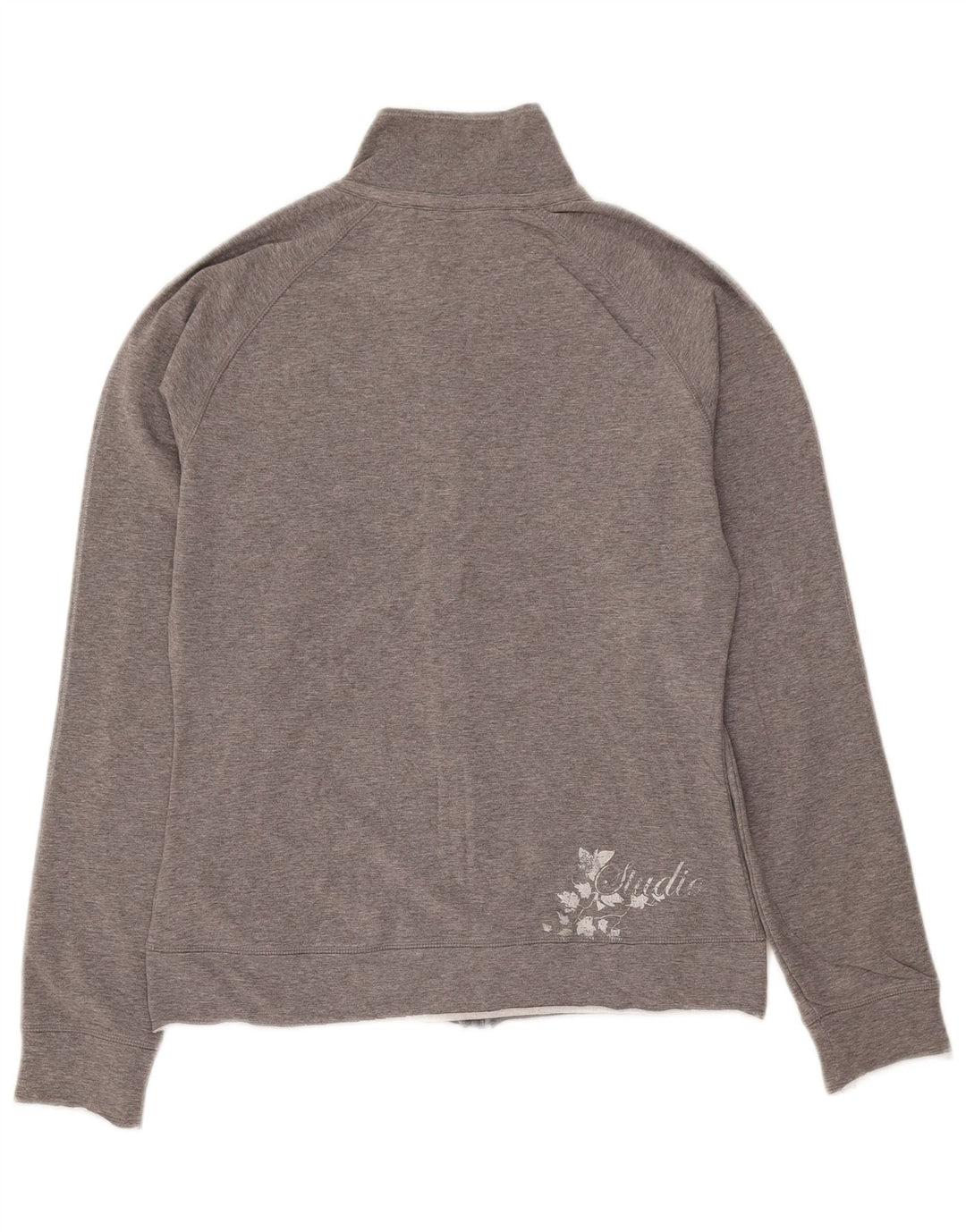 NIKE Womens Tracksuit Top Jacket UK 10/12 Médio Cinza Algodão