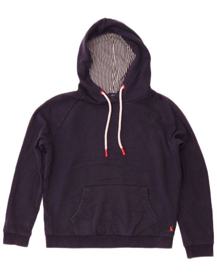 Jumper feminino com capuz grande JOULES Reino Unido 8 pequeno algodão azul marinho