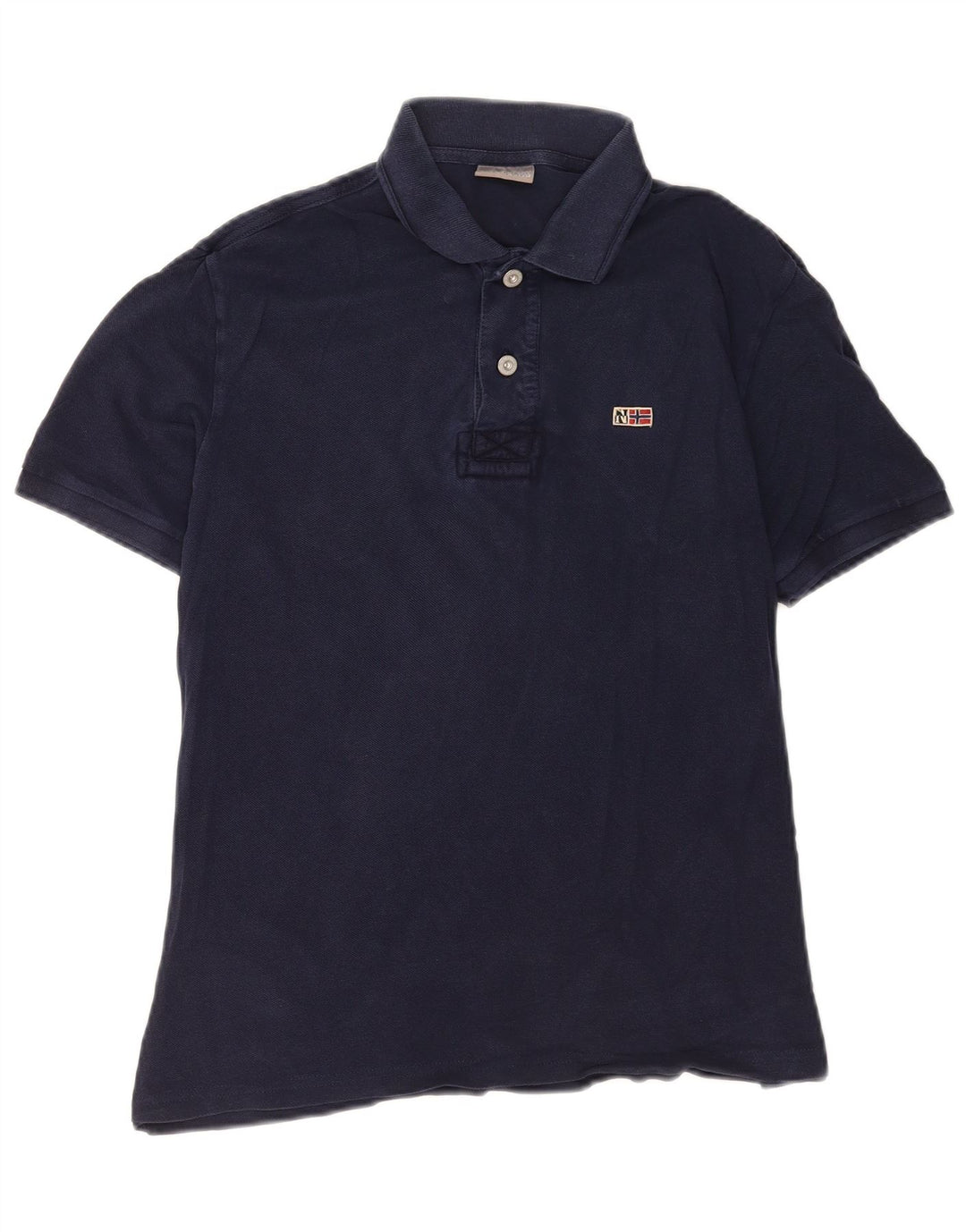 Camisa pólo geográfica masculina Napapijri pequena azul marinho