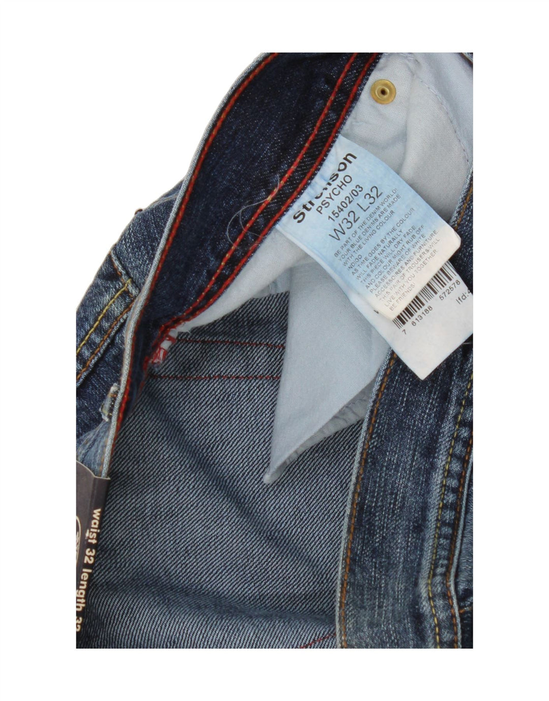 Calça jeans masculina STRELLSON Bootcut W32 L32 azul algodão