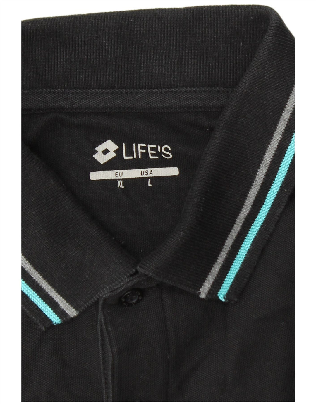 Camisa polo masculina LOTTO Life's grande algodão preto