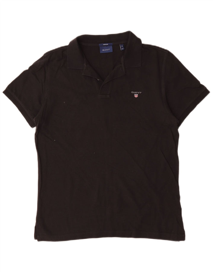 Camisa polo masculina regular Gant de algodão preto médio
