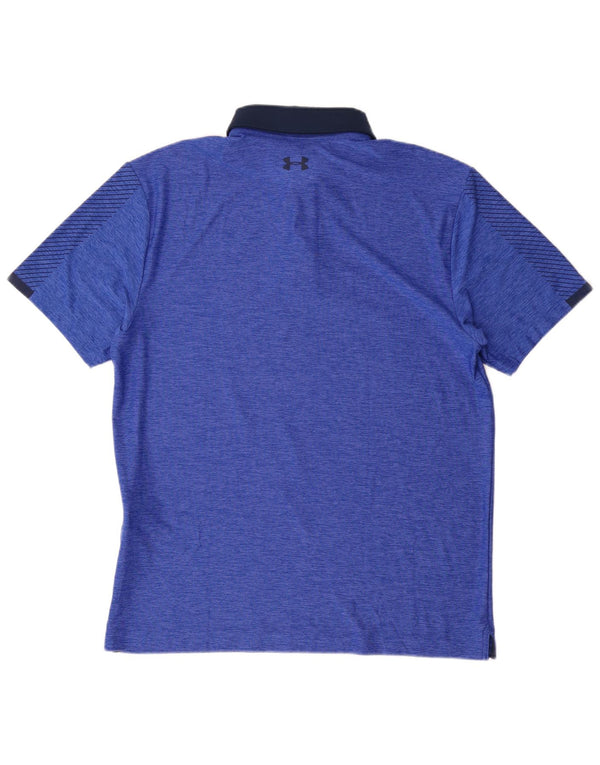 Camisa polo masculina Under Armour Heat Gear poliéster azul médio Colourblock