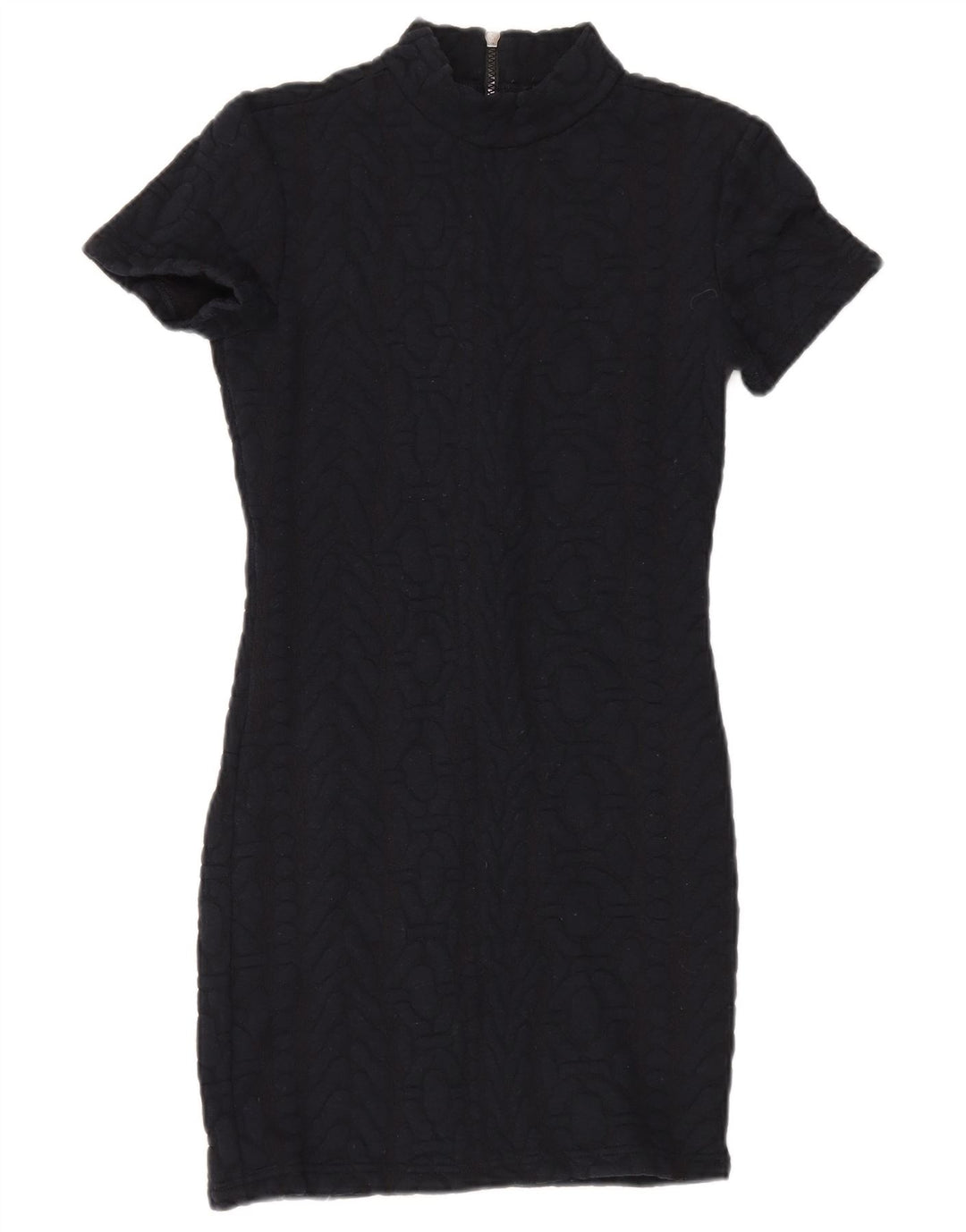 Vestido jumper feminino de mangas curtas Topshop Reino Unido 10 poliéster preto pequeno